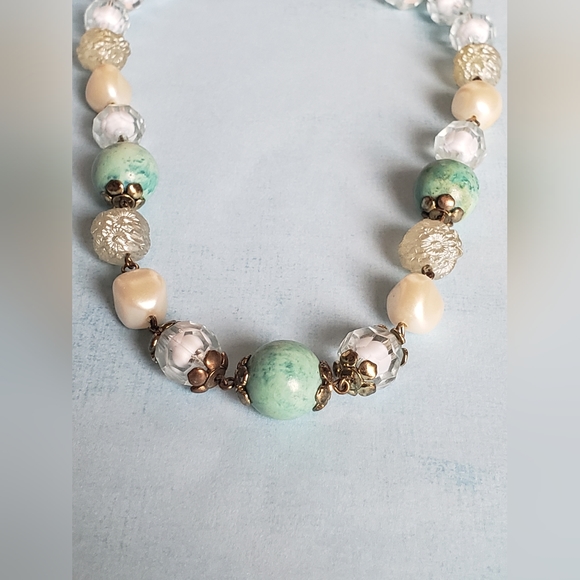 Turquoise Crystal Pearl Beaded Bracelet - Picture 3 of 4